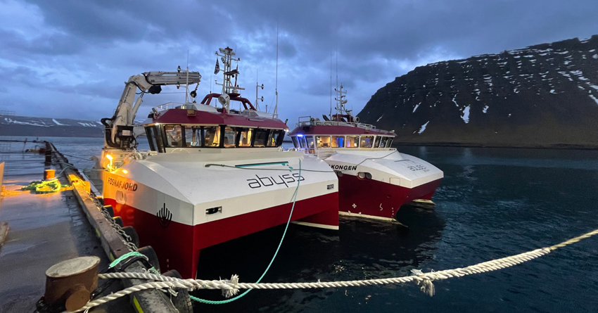 Servicefartøyene Fosnafjord og Fosnakongen ligger til kai.